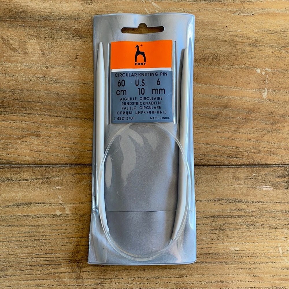 Pony Brand Size US 10 / 6 mm Circular Knitting Needles, 60 cm length